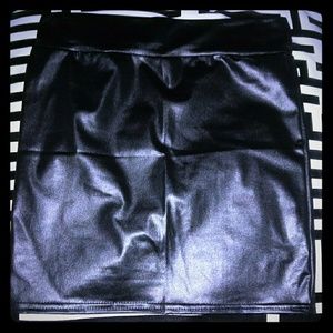 Imitation Leather Skirt